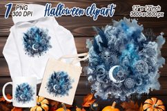 Horror blue Halloween night sky clipart t shirt design png Product Image 2