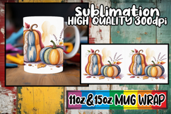 Sweet vibes 11oz 15oz sublimation wrap, Pumpkin Watercolor Product Image 1