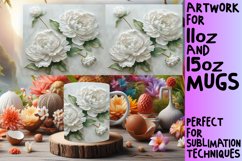 Elegant Floral Serenity: Mug Wrap Sublimation Product Image 1