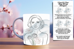 Charming 15oz Mug Wrap Png Artwork , Beauty Woman Product Image 1
