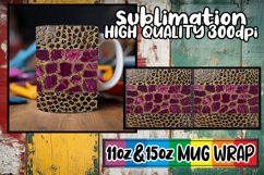 Shimmering Leopard &amp; Flower Fusion Mug Wraps 15oz 11oz Product Image 1