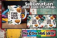 Amazing vibes sublimation 11oz 15oz mug wrap, Flower Quote Product Image 1
