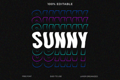 Retro Repeating Outline Text Effect Photoshop PSD Product Image 1