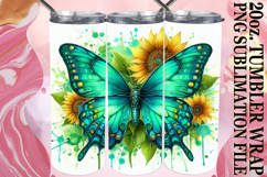 Luminous Sublimation 20oz tumbler wrap, Butterfly Product Image 1
