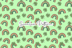 Boho Shamrock Rainbow Seamless Pattern - Leprechaun &amp; Clover Product Image 1