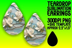 Floral Hole 3D Teardrop Earrings Sublimation Pattern Product Image 1