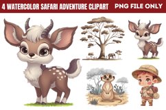Watercolor Safari Adventure Clipart PNG Product Image 1