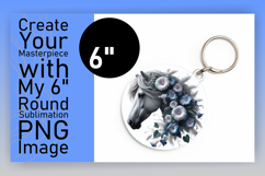 Vibrant Round Design Keychain PNG , Horse Product Image 1