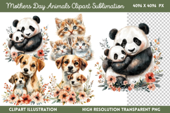 Mothers Day Animals Clipart PNG Product Image 1