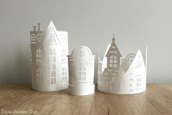 Christmas houses lantern svg bundle, paper template Product Image 5