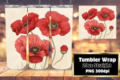 20oz Tumbler Wrap Design Sublimation Watercolor Flowers Product Image 1