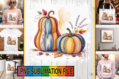 LUMINOUS TOTE BAG Designs PNG, Pumpkin Watercolor Product Image 1