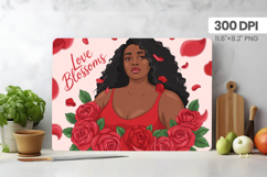 Afro Girl/Woman Melanin braided hair Cutting Board PNG Desig Product Image 1