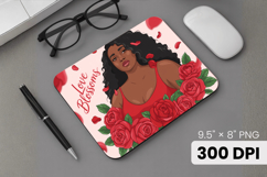 Afro Girl / Woman braided hair Mouse Pad, Black Queen PNG Product Image 1