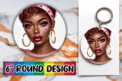Luminous Car Coaster Round Sublimation PNG, Love Girl Product Image 1