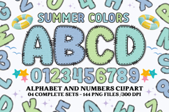 Summer Colors Alphabet clipart, summer colors letters doodle Product Image 1