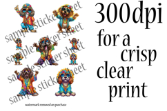 Funny Dog Stickers Printable Sheets - Hippie 60s Aesthetic Product Image 12