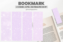 Lavender Glitter Bookmarks PNG, Bookmark Sublimation Product Image 1