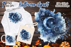 Horror blue Halloween night sky clipart t shirt design png Product Image 2