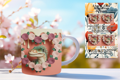Radiant 15oz Mug Wrap Png Design , Cute Dino Product Image 1