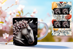 Chic 11oz Mug Wrap Png Template , Horse Product Image 1