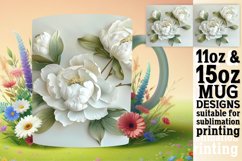 White Blossom Elegance: 3D Mug Sublimation Product Image 1