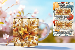 Vibrant 11oz Mug Wrap Png Template , Autumn Flower Product Image 1