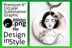 Dynamic Round Design for Keychains , Beauty Woman Product Image 1