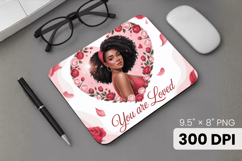 Afro Girl / Woman braided hair Mouse Pad, Black Queen PNG Product Image 1