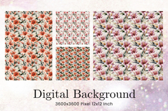 Flower Pattern Background Wallpaper Digital Paper_156 Product Image 1