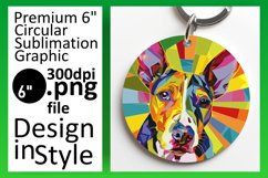 Fun and Vibrant Dog Round Design Keychain Art Product Image 1