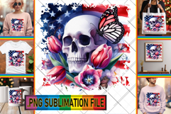 Cheerful PNG Designs for TSHIRTS, Skull USA Product Image 1