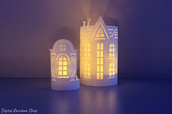 Christmas houses lantern svg bundle, paper template Product Image 4