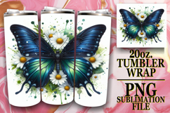 Bright Sublimation 20oz tumbler wrap, Butterfly Product Image 1