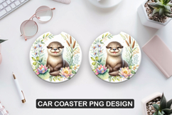 Spring Animals Car Coaster Sublimation| Animal Coaster PNG Product Image 1