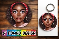 Bright Circle Sublimation Keychain PNG, Love Girl Product Image 1