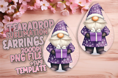 Artistic Teardrop Earrings Design for Crafting , Gnome Product Image 1