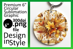 Dynamic Keychain Circle Design PNG , Autumn Flower Product Image 1