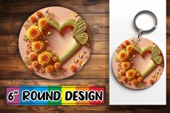 Bright Round Coasters Design PNG, 3D Heart Product Image 1
