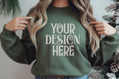 Christmas Gildan 18000 Irish Green Crewneck Sweatshirt Mocku Product Image 1