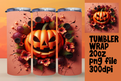 ARTISTIC PNG for 20oz Tumbler , 3D Pumpkin Product Image 1