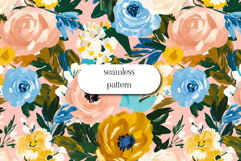 Bold Painterly Floral Pattern on Soft Lavender Background Product Image 1