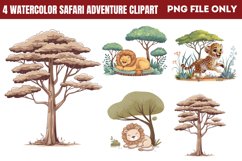 Watercolor Safari Adventure Clipart PNG Product Image 1