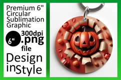 Artful Round Design for Keychains , 3D Pumpkin Product Image 1
