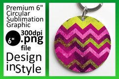 Colorful Glitter Stripes Round Design for Keychain Product Image 1