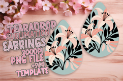 Unique Teardrop Earrings Template PNG , Flowers Product Image 1