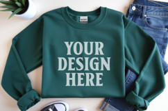 Dark Heather Gildan 18000 Folded Flat Lay Mockups Product Image 1