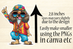 Funny Dog Stickers Printable Sheets - Hippie 60s Aesthetic Product Image 2