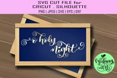 O holy night sign svg, christmas wood sign svg Product Image 1