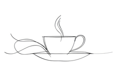 Line Drawing Coffee Cup Background Product Image 1